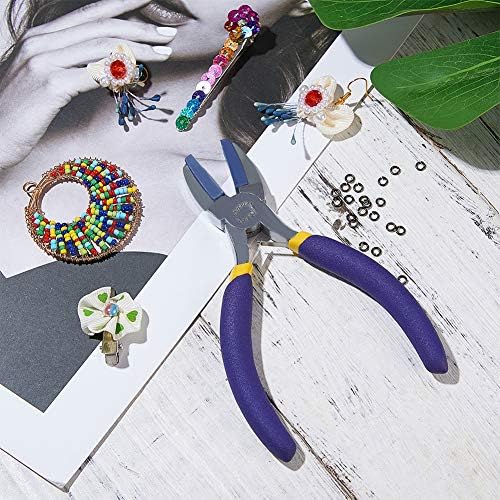 BENECREAT Double Nylon Jaw Flat Nose Pliers Mini Steel Wire Forming Pliers for Jewellery Craft Making Hobby Projects
