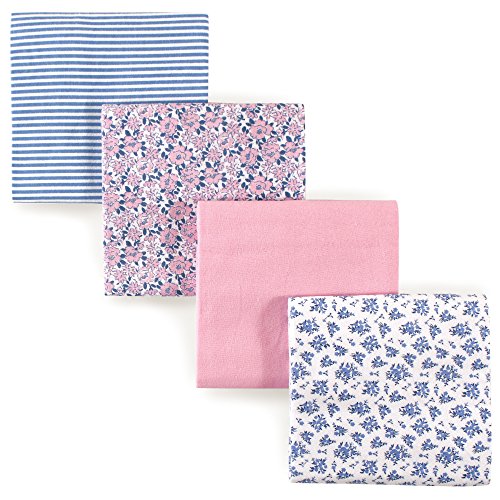 Image of Hudson Baby Unisex Baby Cotton Flannel Receiving Blankets, Classic Floral, One Size