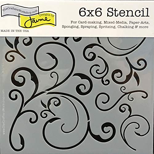The Crafters Workshop Reusable Stencils For Crafts, Art, Journaling, Scrapbooking, Card Making, Airbrushing, Painting Or Mixed Media, 2 Pk, 6" X 6", Sheet Music/Capricious #TOP2