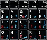 Online-Welcome Mac Arabic Hebrew English Keyboard Sticker Black