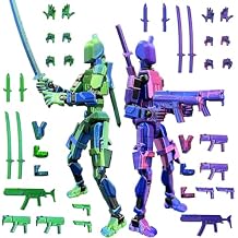 T13 3D Action Figure Set Assembly Completed, 3D Printed Multi-Jointed, Titan 13 Action Figures, Multi-Articular Lucky Mobile Robot Nova T-13,Desktop Decorations for Game Lovers Toys Blue/Purple
