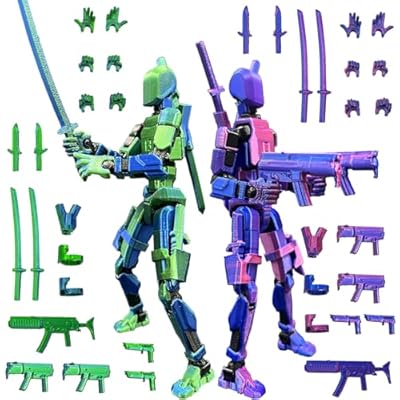 T13 Action Figure Man (ensamblaje completado), 3D Impreso con uniones Dummy 13, t-13 Figura de acción Robot, Decoraciones de Escritorio para Juguetes de Amantes de los Juegos (Purple azul láser) | Ya disponible en tu tienda friki favorita! En mundofriki.es!