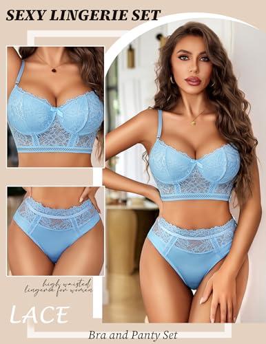 Image of Avidlove Lingerie Sets for Women Bra and High Waist Panty Set 2 Piece Lace Babydoll Outfits S-XXL