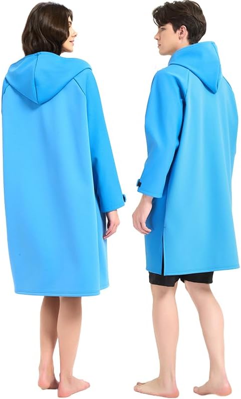 Waterproof Swimming Parka, Windproof Fleece Lined Surf Poncho Coat, Water Resistant Oversized Jacket for Swimming - Image 2