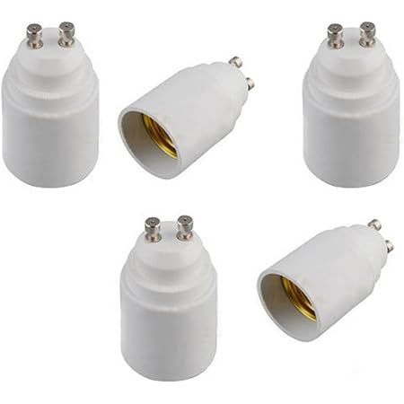 FINELED (5 PACK) GU10 to E26/E27 Adapter - 2 Pin Bayonet(Gu10) Base to E26/E27 Edison Screw Bulb Socket Adapter Converter
