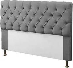 Cabeceira para Cama Box Casal 140cm Mirage c/Capitonê Suede Cinza - Dl Decor
