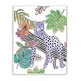 Stupell Industries Abstract Purple Leopard Playful Striped Jungle Tree