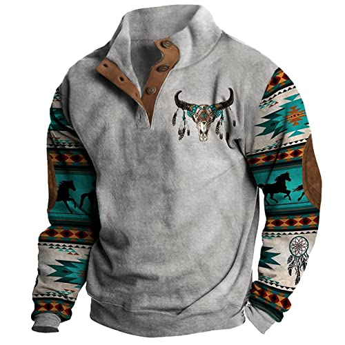 Sweatshirt d'extérieur pour homme pour vos randonnées d'automne au style ethnique rétro