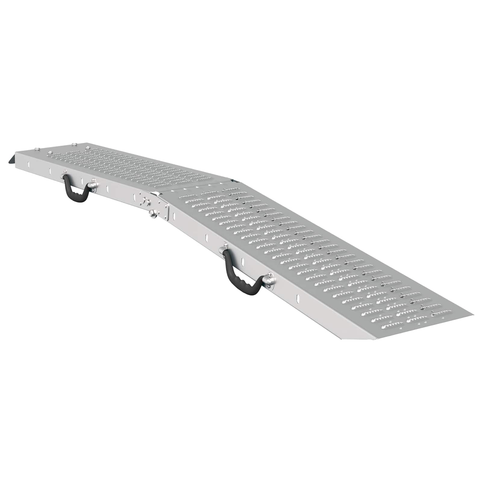 Faltbare Auffahrrampe 2er Set aus verzinktem Stahl, 166 cm klappbare Laderampe für Motorrad, 200 kg Tragkraft pro Schiene, robuste Verladerampe