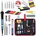 Soldering Kit - Soldering Iron 60 W Adjustable Temperature, Soldering Iron Stand, Soldering Iron Tip Set, Desoldering Pump, Solder Wick, Tweezers - Soldering Iron Kit for Electronics [110 V, US Plug]
