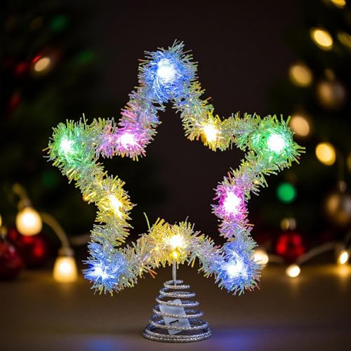 Estrella de Navidad iluminada con luces LED para coronar el árbol de casa 4