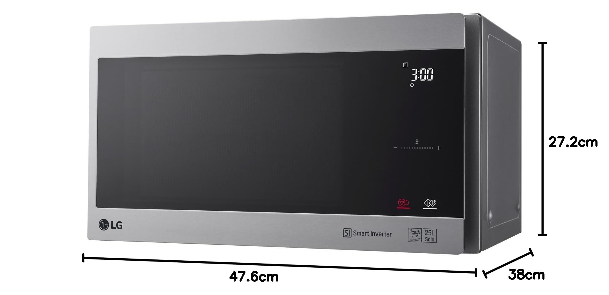 LG MS2595CIS micro-onde Comptoir Micro-ondes uniquement 25 L 1000 W Argent, Acier inoxydable