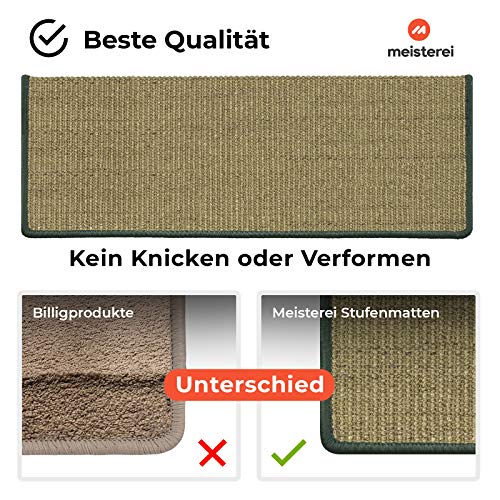Floordirekt Pure Nature Sisal Stair Pads, Semi-Round or Rectangular Stair Pads in, Stair Rug Carpet Made of Natural, Robust Sisal Fibre (Hay, Rectangular without Lip 65 x 25 cm) - Image 6
