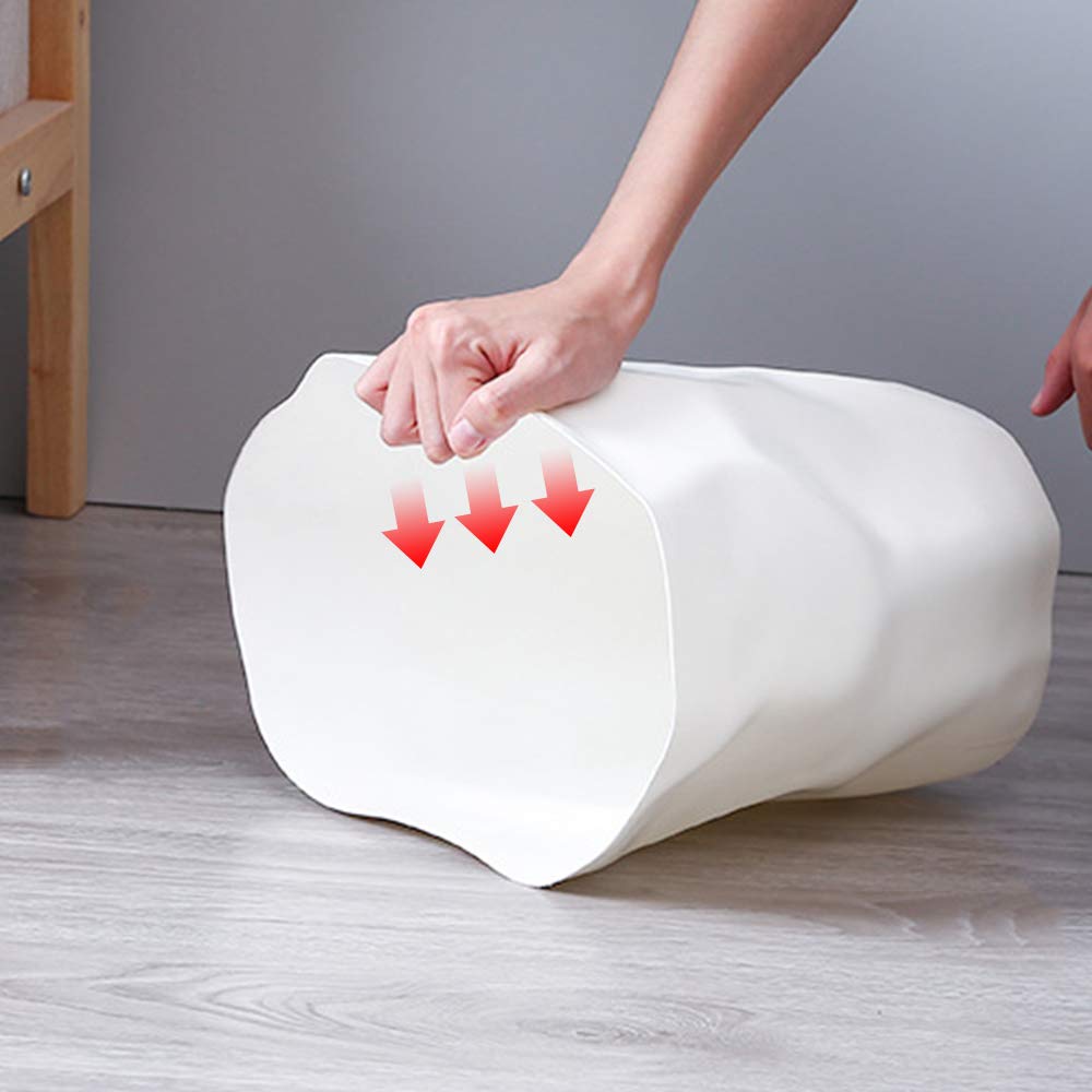 Fenteer Abfalleimer – Papierkorb für, Badezimmer, Aufenthaltsraum, Weiß groß, 26.5cm