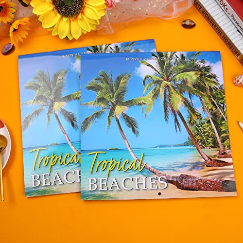 Calendar 2023-2024 - Wall Calendar 2023-2024, 18-Month Wall Calendar 2023-2024, Jul. 2023 -Dec. 2024, 12" X 24" (Open), Unruled Blocks With Thick Paper - Coconut Tree #TOP1