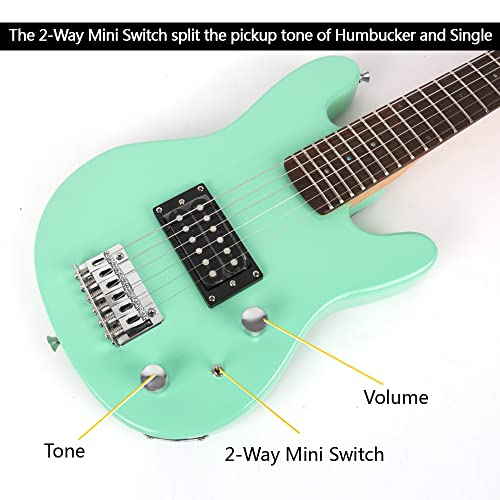 Fojill 30 Inch Kid Children Junior Electric Guitar Beginner Kit Combo Bundle Mini Set Starter Package For Teens Youth With Amplifier, 600D Bag, Tuner, Capo,Picks, Cable, Strap, Extra Strings #TOP2