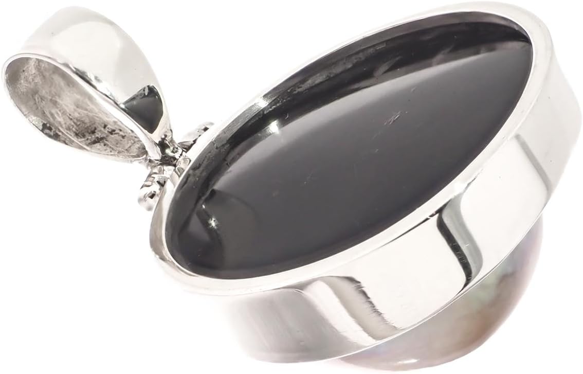 FifiRose South Pacific Mabe Cultured Pearl In Shell 925 Sterling Silver Pendant, 1 1/2" p85600