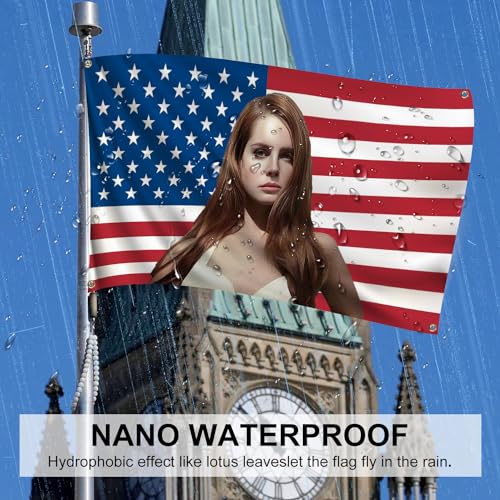 SereneSage Singer Flag 3x5Ft, HD Printing Tapestry Banner with Brass Grommets,Wall Hanging Tapestries Bedroom Living Room Aesthetic Decorative (Red) - Image 5