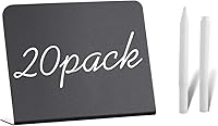Vista 10 de Paquete de 20 mini letreros de pizarra de 4"x3" para letrero de tiza para comida - fiesta - buffet - letrero de mesa de pizarra - boda - panadería