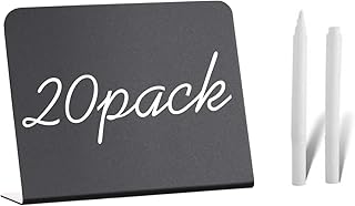 20 Pack Mini Chalkboard Signs - 4"x3" Food & Party Table Signs - Wedding & Bakery