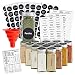 Talented Kitchen 14 Glass Spice Jars w/2 Types of Preprinted Spice Labels. Commercial Grade, Complete Set: 14 Square Empty Jars 4oz, Pour/Sift & Coarse Shakers, Airtight Cap, Chalkboard & Clear Label