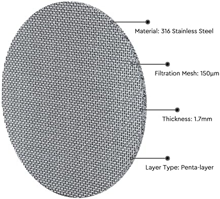 Normcore 2 Packs 58.5mm Puck Screen with Stand, Reusable Contact Shower Screen with Silicone Holder, 1.7mm - 1.0mm Thickness 150µm Mesh, Compatible with Espresso Machine 58mm Portafilter Basket