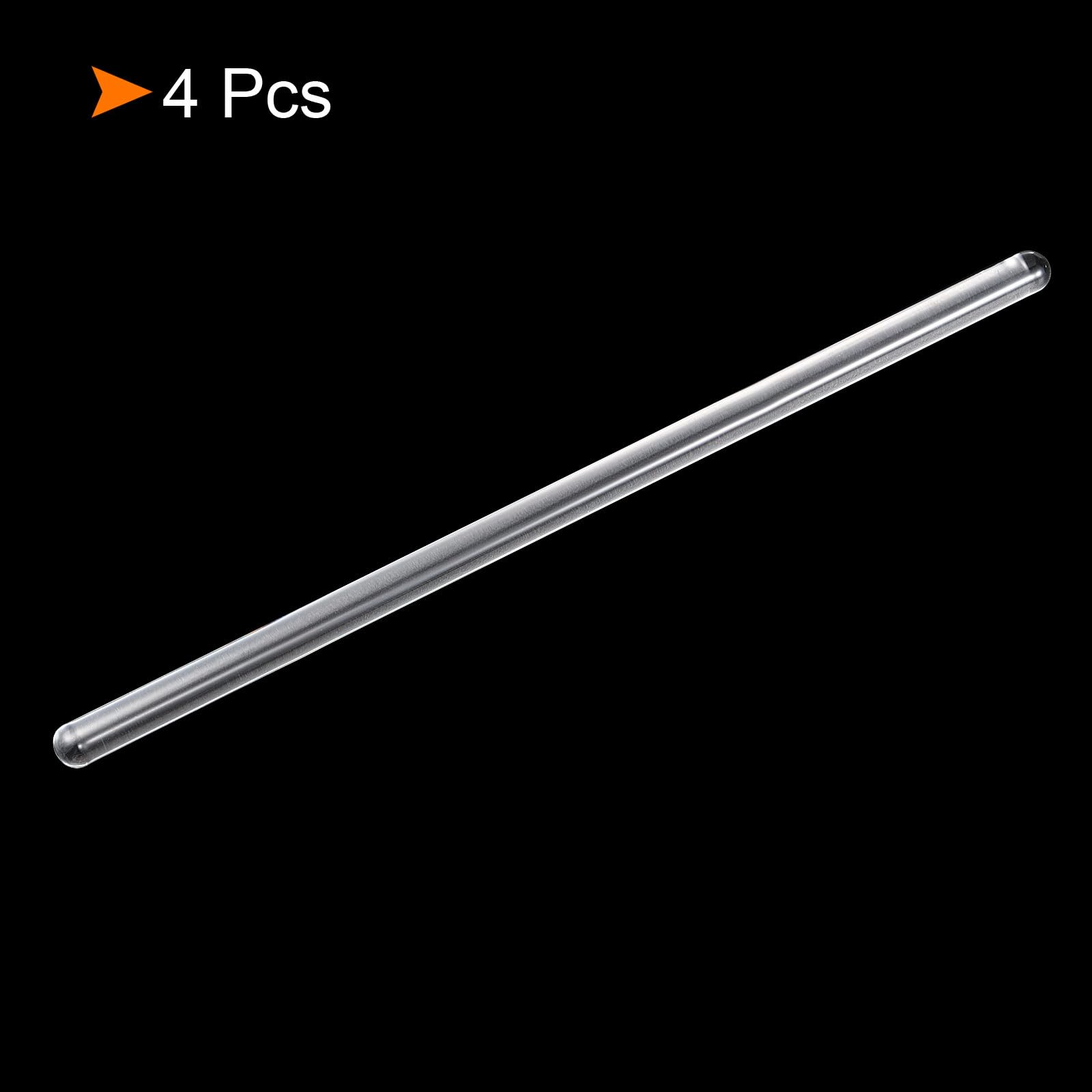 3x Borosilikatglas-Rührstäbe 200x8mm – Rund, Säurefest, Für Labor & Küche