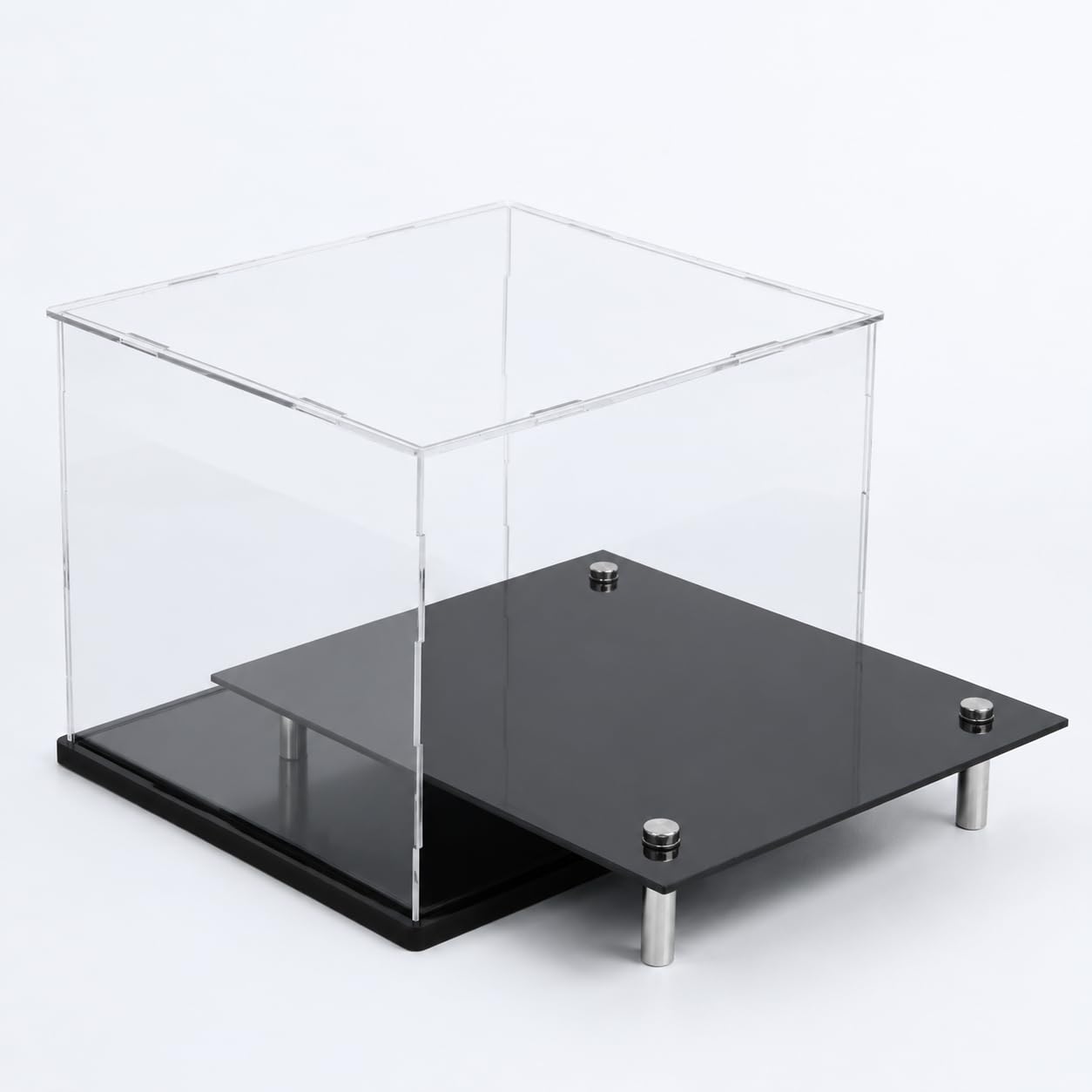 Acryl Vitrine rechteckig 40x20cm, Staubdichter Schaukasten für Figuren und Modellautos, Transparente Display Box mit abnehmbarem Deckel , 40*20*25 cm