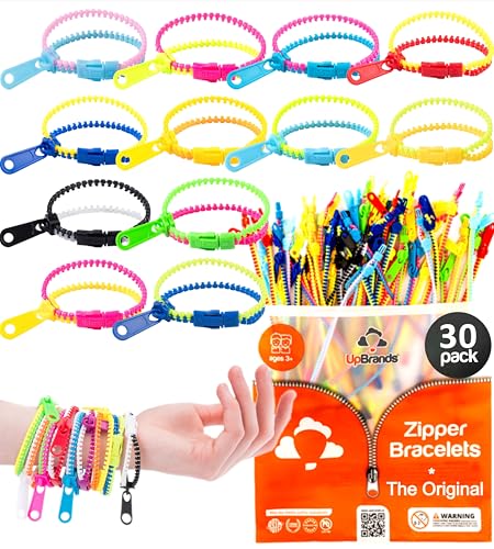 UpBrands 30 Pack Fidget Zipper Bracelets for Kids – Wearable