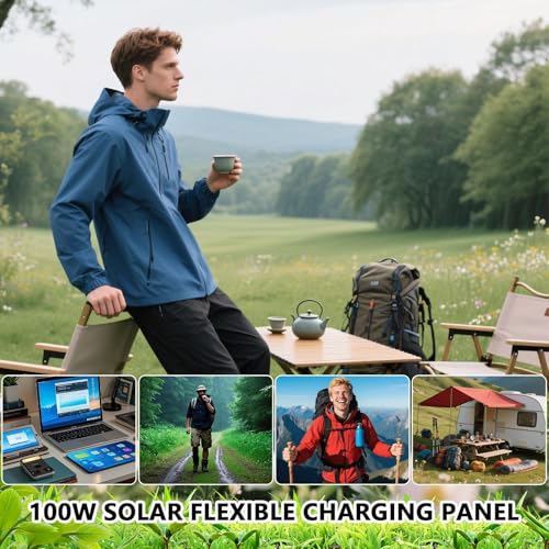 Cargador de panel solar plegable de 100W impermeable para carga de dispositivos inteligentes 3