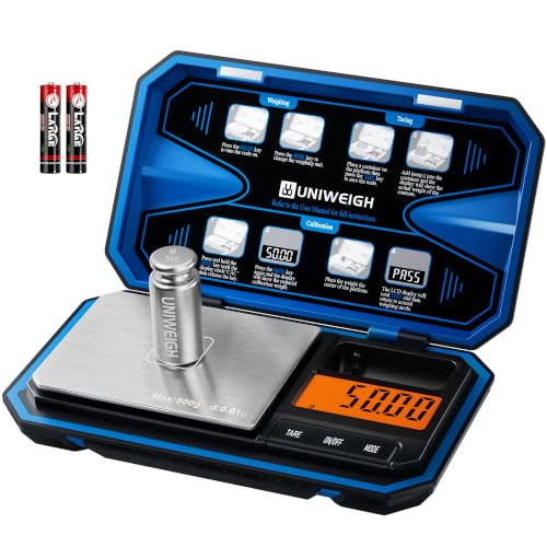 UNIWEIGH Balanzas Digital 500 g x 0,01 g Báscula de Precisión para Joyería
