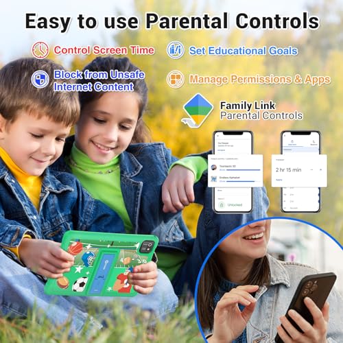 Image of Contixo Kids Tablet K103A - Learning Tablet for Kids with Games and Educational Apps, 10 inch, Android, 64GB, WiFi, Parental Control, Kid-Proof Case with Kickstand - Green
