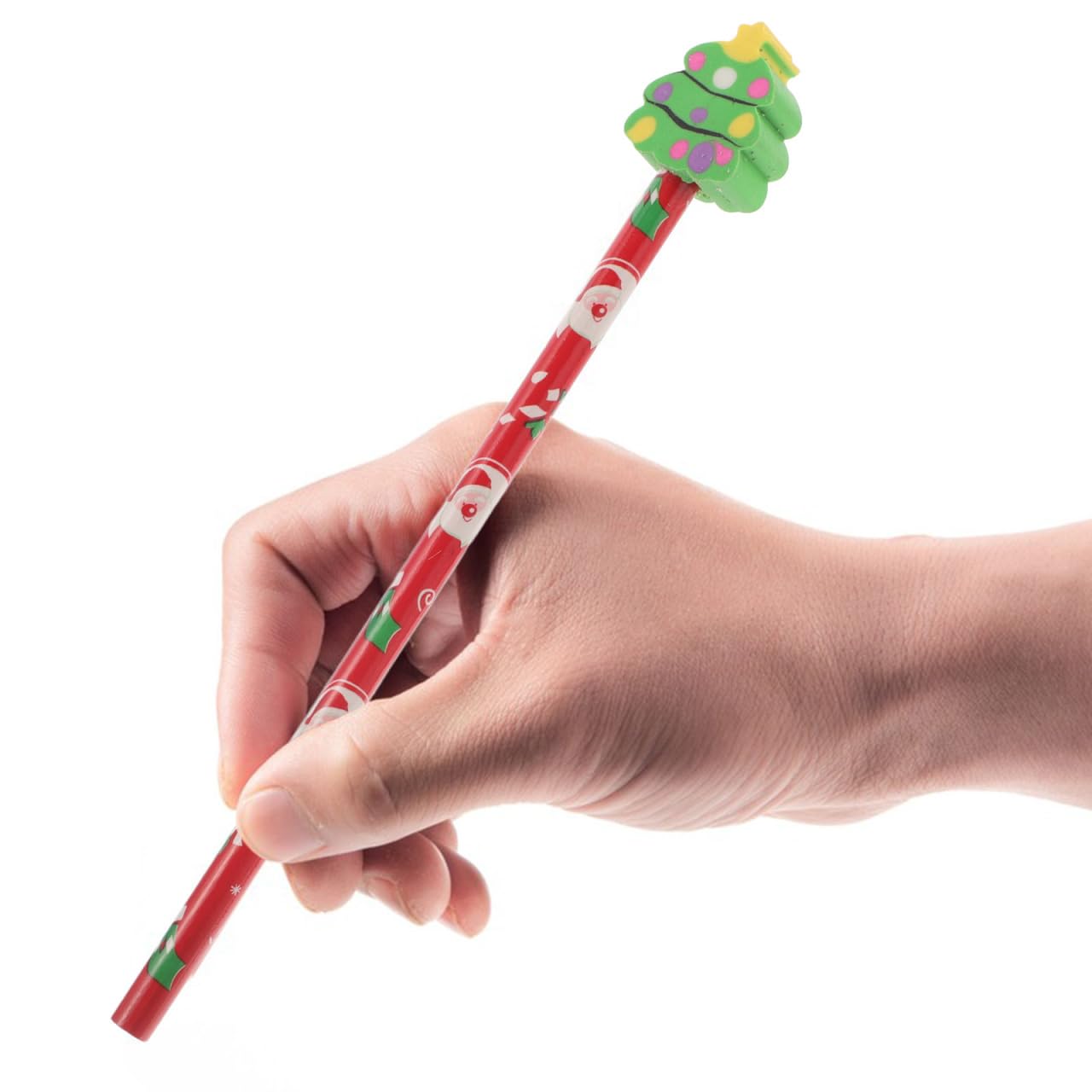 Set Cancelleria Natale In Silicone - Astuccio 2 In 1 Con Matite, Gomme E Portachiavi (Regalo Per Bambini)