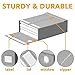 SpaceAid 4 Pack Bed Sheet Organizers and Storage, Foldable Organizer for Linen Closet, Sheets Set Folder Keeper with Window XL (Queen & King Size) Organizing Bedding Container, Gray 91ZDSN-SL01-G4