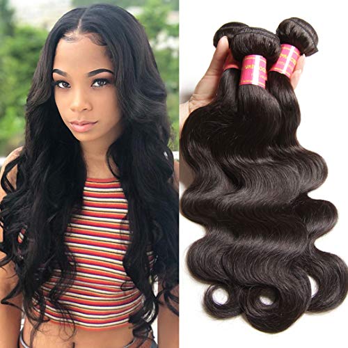 Donmily 10A Body Wave Weave 3 Bundles 12 14 16inch Body Wave Brazilian Unprocessed Virgin Human hair Extensions Natural Black Color Remy Hair