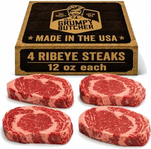 Grumpy Butcher Ribeye Steaks, USDA Top Choice, 4 Pack, 3 lb