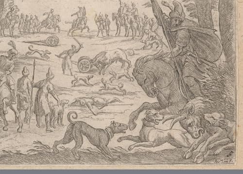 Impression d'affiches sur toile de Chasse d'animaux sauvages d'Antonio Tempesta en format 60x90cm