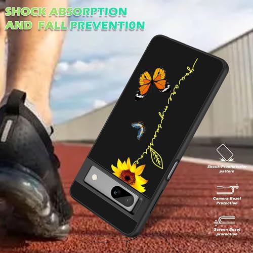 for Google Pixel 7A Phone Case, Stylish Anti-Slip Liquid Silicone Ultra-Thin Body Protection Case, Suitable for Google Pixel 7A, Sunflower and Butterfly - image 4