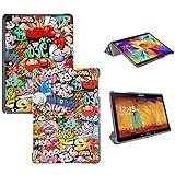 Tri-Fold Case Compatible with Samsung Galaxy Note 10.1 inch SM-P600 P601 P605 Tablet and Samsung Galaxy Tab Pro 10.1 SM-T520/T525(2014 Edition) - Premium PU Leather Tri-Fold Cover with Auto Sleep/Wake