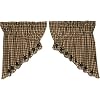 VHC Brands Black Star Cotton 36x36x18 Prairie Scalloped Swag Set of 2 Black