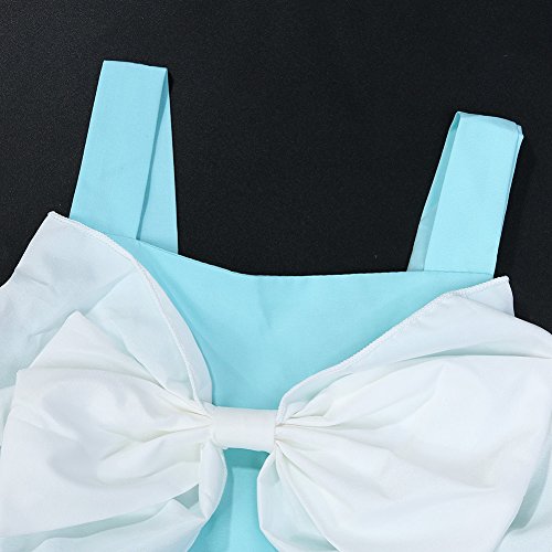 Vestido de verão com laço e saia com estampa de vestidos de cor pura Diamondo, 4-5Y