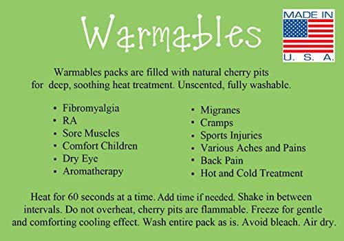 Miniatura 6 de Warmables Almohada para ojos de semillas de cerezo - Compresión caliente calentada para ojos irritados secos, relajación. Húmeda sin necesidad de