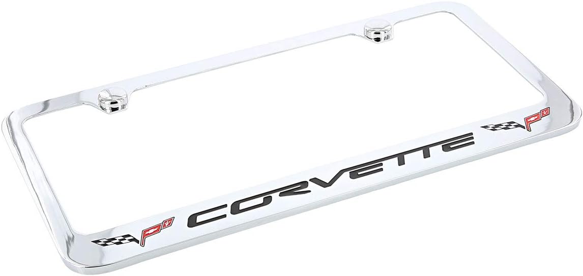 C6 Corvette License Plate Frame with C6 Flags