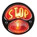KNS Accessories KA0022 Black 12V Duolamp Tail Light for Ford Model A with Amber"STOP" Script on Red Glass Lens