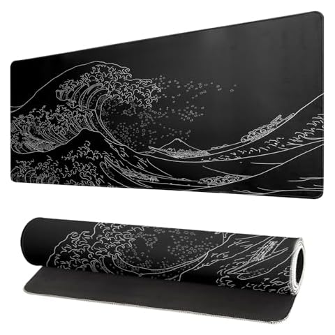 Brecoy Japanese Sea Wave Large Mouse Pad Cover