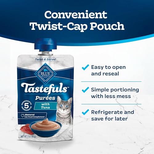 Blue Buffalo Tastefuls Purees Tuna Cat Food Topper, 3 oz, 12 ct - image 7