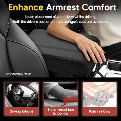 Shademax Center Console Cover for Kia Telluride 2020-2026 Armrest Cushion Pad Arm Rest Cover Leather Console Lids Protector for Kia Telluride Accessories by Shademax - Used condition - Image 4