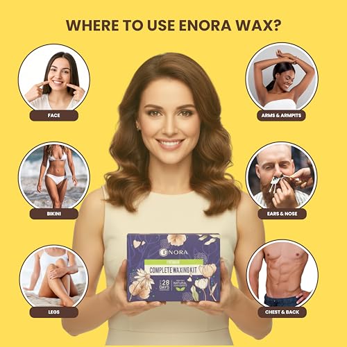 Image of ENORA Premium Waxing Kit for Women - Silicone Wax Warmer for Hair Removal, Eyebrow, Bikini, Legs, Face, Brazilian Wax & More - Machine + 1-Pack Hard Wax Beads -white chocolate(100 g)+ Accessories