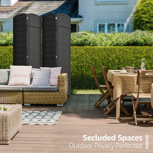 Sorbus 4 Panel Room Divider 6 ft. Tall - Privacy Screen, Extra Wide Double Hinged Panels, Mesh Hand-Woven Design, Partition Room Dividers and Folding Privacy Screens, Wall Divider for Room Separation