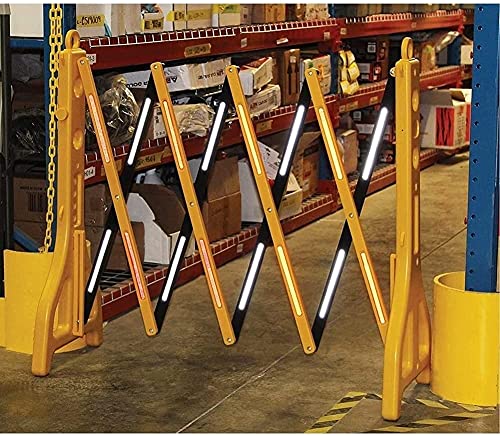 Barrière de sécurité en plastique extensible jaune pour chantiers - 6